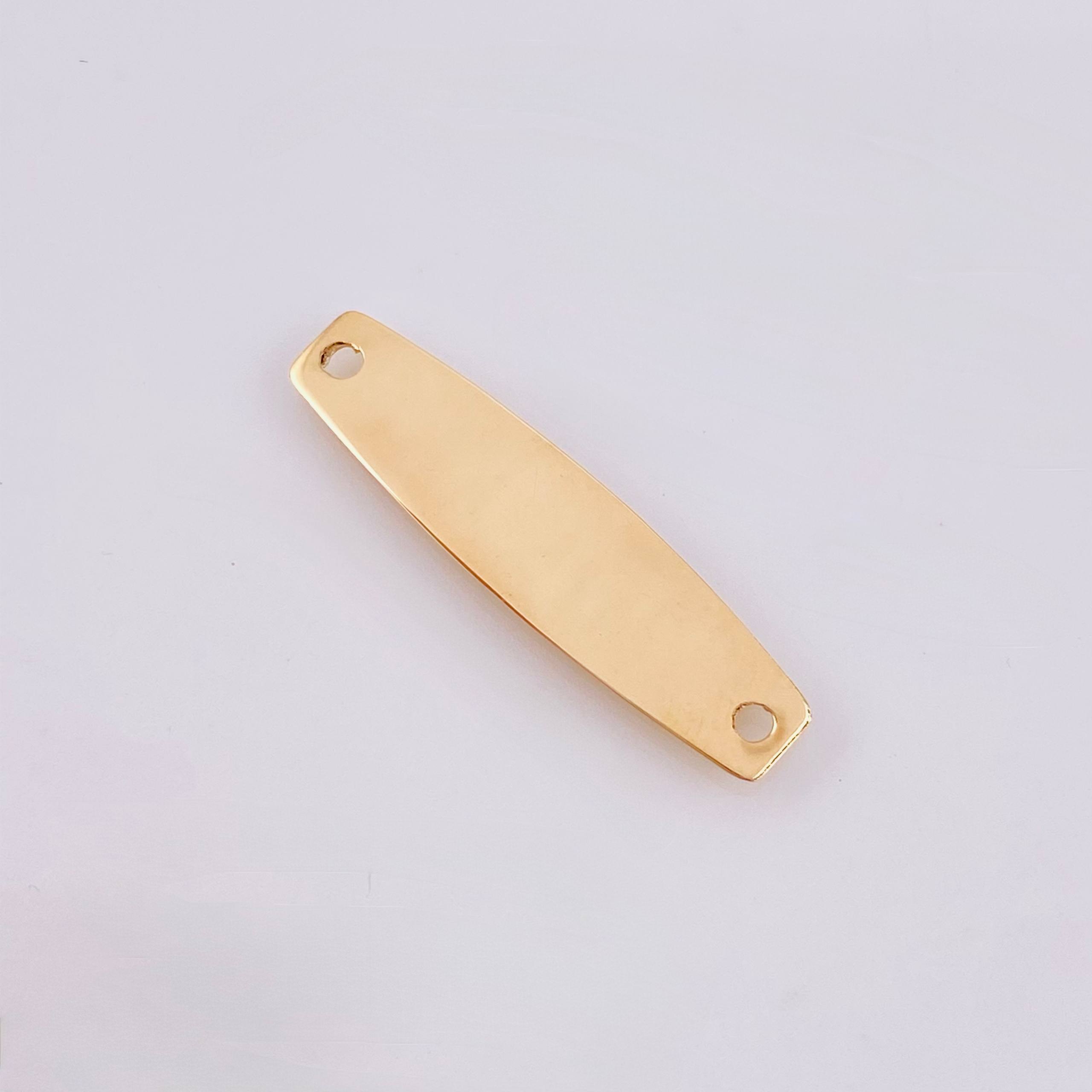 Herraje Placa Hexagonal 0.7gr / 3cm / 6.9mm Oro Amarillo 18K ©