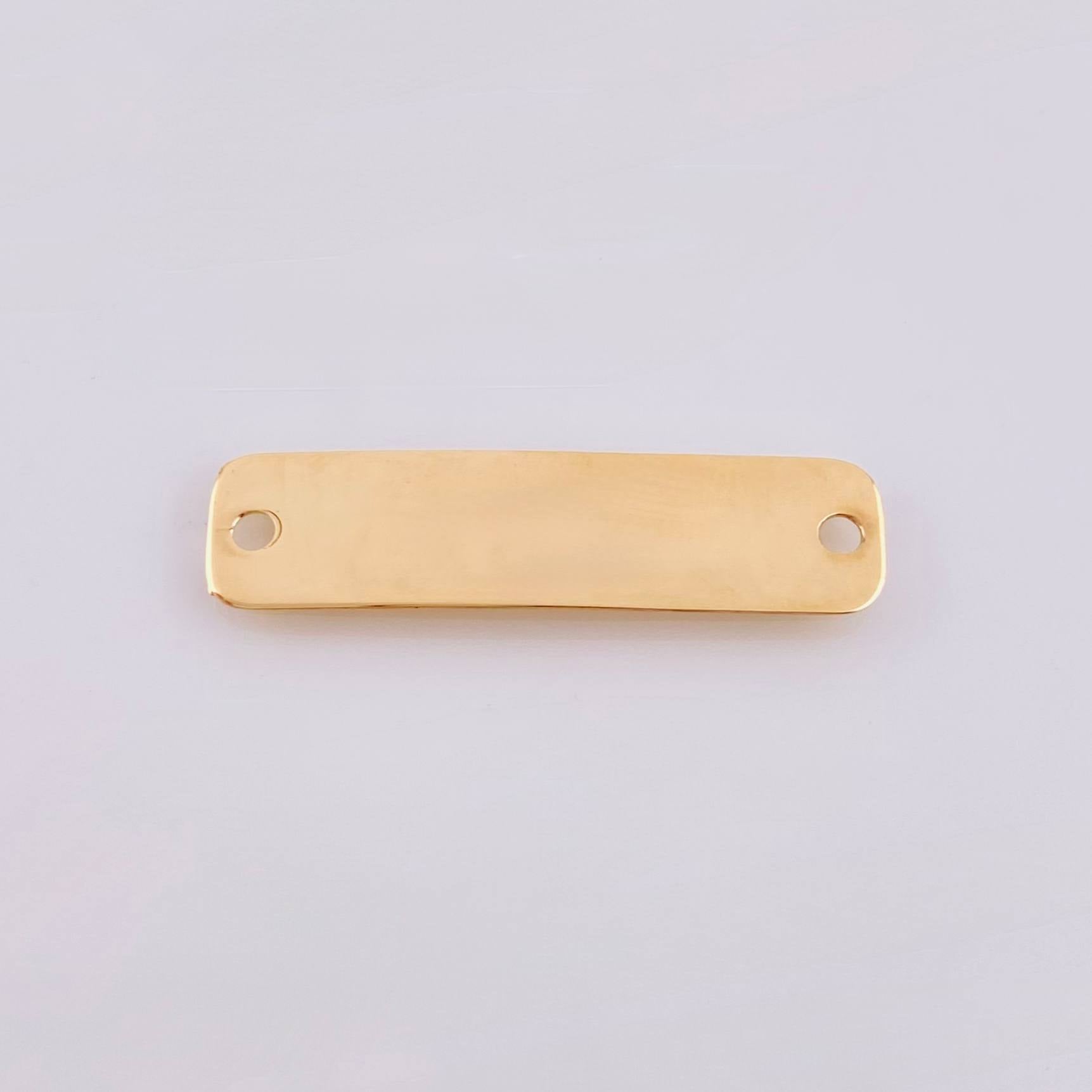 Herraje Placa Rectancular Ovalada 0.8gr / 3cm / 6.9mm Oro Amarillo 18K ©