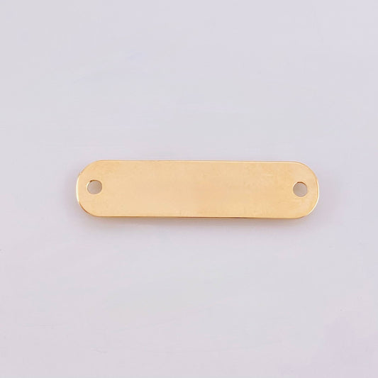 Herraje Placa Rectangular Ovalada 0.8gr / 3cm / 26*18mm Oro Amarillo 18K