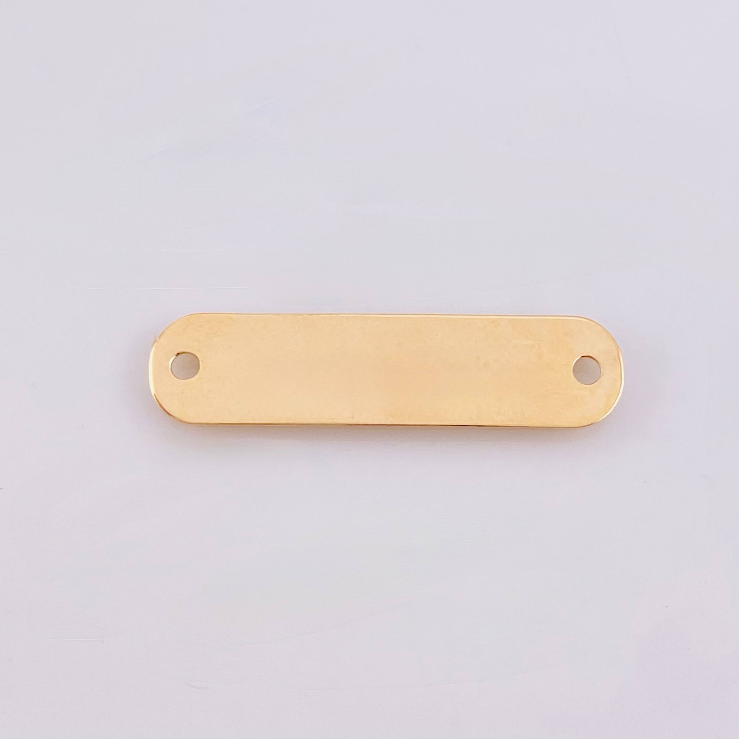Herraje Placa Rectancular Ovalada 0.75gr / 3cm / 26*18mm Oro Amarillo 18K
