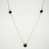 Cadena Aro Seguido Trebol Negro 3.05gr / 44cm-46.5cm / 0.9mm Oro Amarillo Nac.Esp. 18K ©