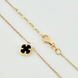 Cadena Aro Seguido Trebol Negro 3.05gr / 44cm-46.5cm / 0.9mm Oro Amarillo Nac.Esp. 18K ©