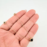 Cadena Aro Seguido Trebol Negro 3.05gr / 47cm-45cm / 0.8mm Oro Amarillo Nac.Esp. 18K *