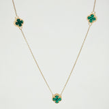 Cadena Aro Seguido Trebol Verde 4.15gr / 46.5cm-45cm / 1mm Oro Amarillo Nac.Esp. 18K *