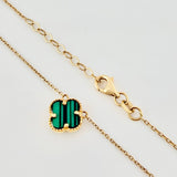 Cadena Aro Seguido Trebol Verde 4.15gr / 46.5cm-45cm / 1mm Oro Amarillo Nac.Esp. 18K *