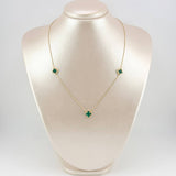 Cadena Aro Seguido Trebol Verde 4.15gr / 46.5cm-45cm / 1mm Oro Amarillo Nac.Esp. 18K *