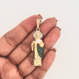 Dije San Judas Tadeo 8.9gr / 5.3cm / Dos Oros Amarillo Blanco 18K ©