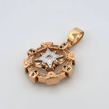 Dije Brujula 17.1gr / 4.3cm / Dos Oros Amarillo Blanco 18K ©