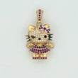 Dije Gata 5.15gr / 2.8cm / Dos Oros Amarillo Blanco 18K ©