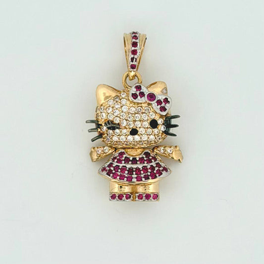 Dije Gata 5.15gr / 2.8cm / Dos Oros Amarillo Blanco 18K ©