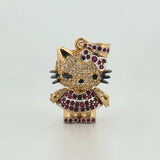 Dije Gata 5.15gr / 2.8cm / Dos Oros Amarillo Blanco 18K ©