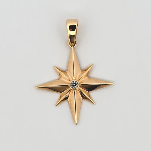 Dije Estrella 8 Puntas 2.45gr / 3.3cm / Oro Amarillo 18K