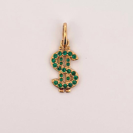 Dije Signo Dólar 1.05gr / 2.3cm / Oro Amarillo 18K