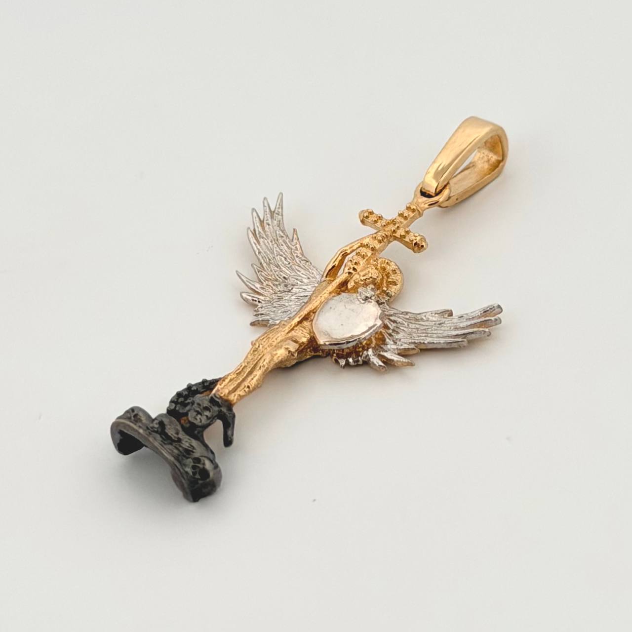 Dije San Miguel 2.85gr / 3.7cm / Dos Oros Amarillo Blanco 18K ©