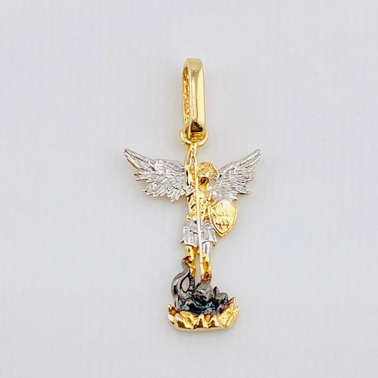 Dije San Miguel 0.95gr / 2.3cm / Dos Oros Amarillo Blanco 18K