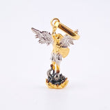 Dije San Miguel 0.95gr / 2.3cm / Dos Oros Amarillo Blanco 18K