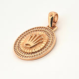 Dije Placa Corona Circular 4.5gr / 3.3cm / Oro Rosa 18K