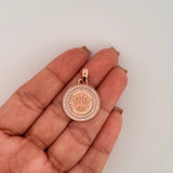 Dije Placa Corona Circular 4.5gr / 3.3cm / Oro Rosa 18K
