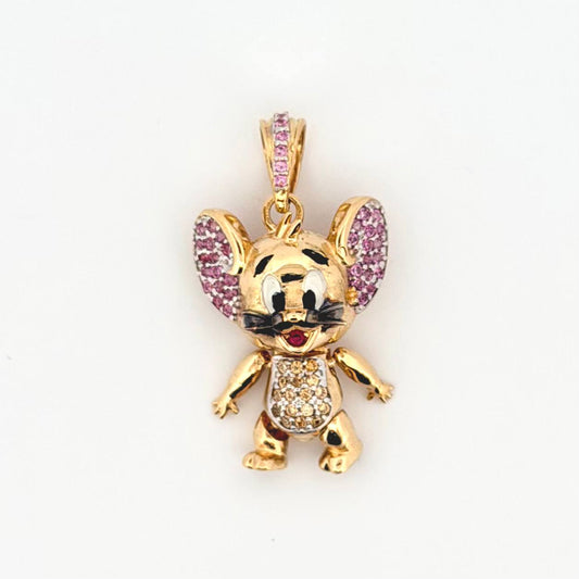 Dije Ratón Sonriente 4.7gr / 2.8cm / Oro Amarillo 18K