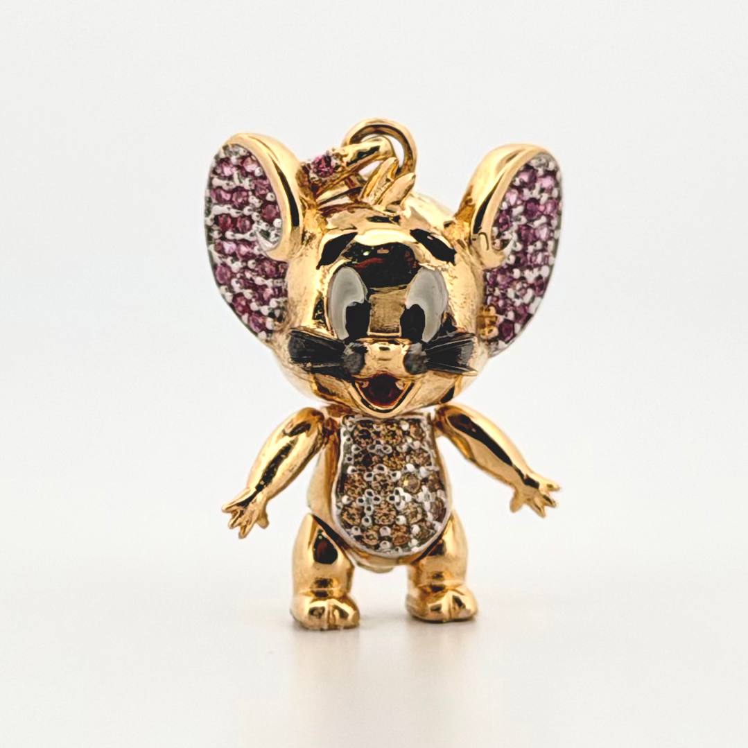 Dije Ratón Sonriente 4.7gr / 2.8cm / Oro Amarillo 18K