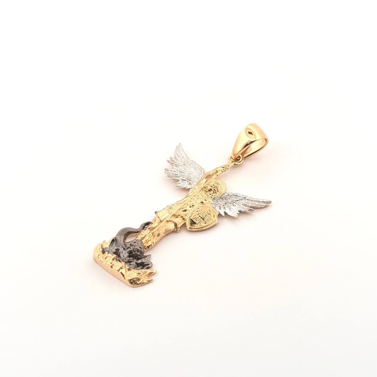 Dije San Miguel 6.8gr / 5.2cm / Dos Oros Amarillo Blanco 18K