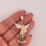 Dije San Miguel 6.8gr / 5.2cm / Dos Oros Amarillo Blanco 18K