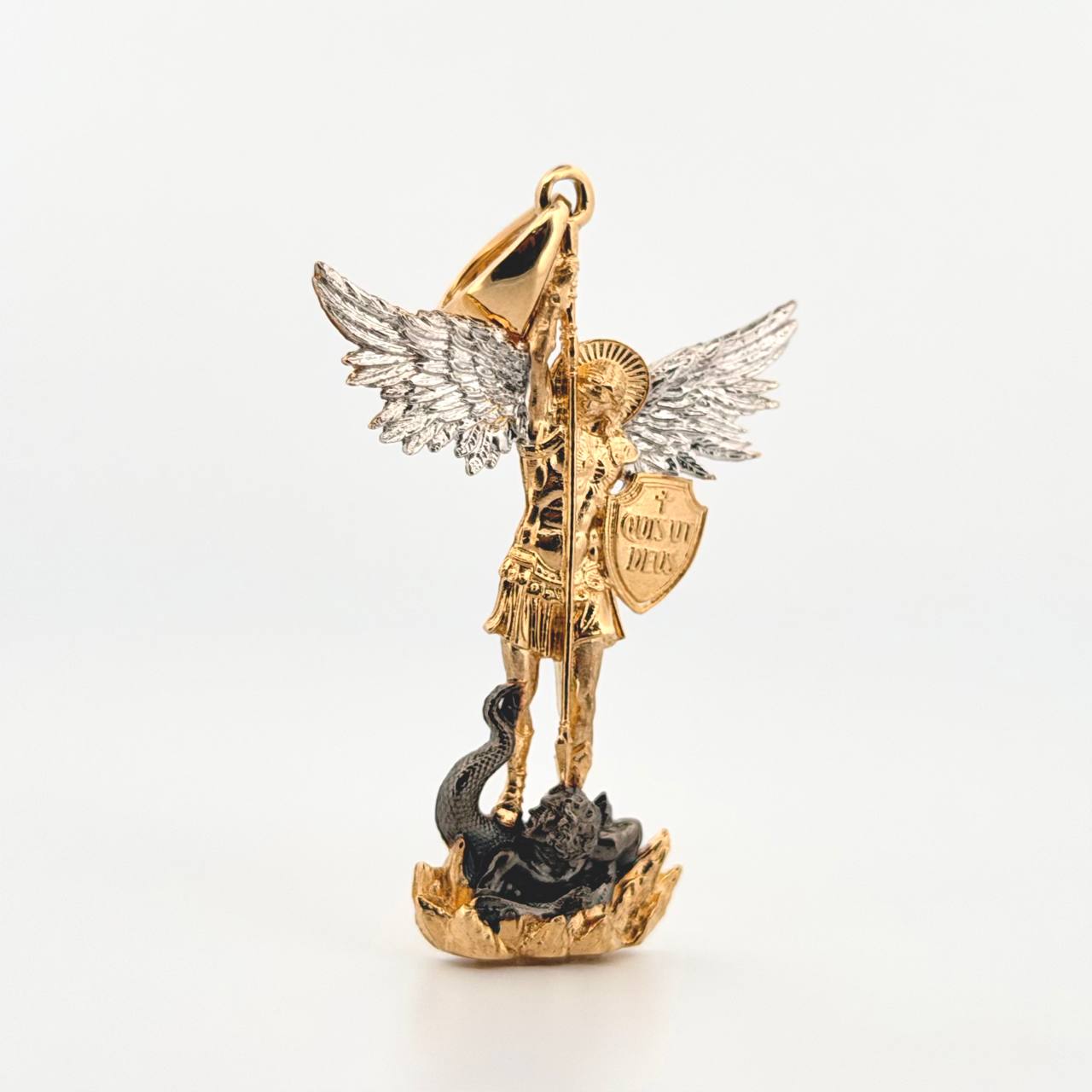 Dije San Miguel 6.8gr / 5.2cm / Dos Oros Amarillo Blanco 18K