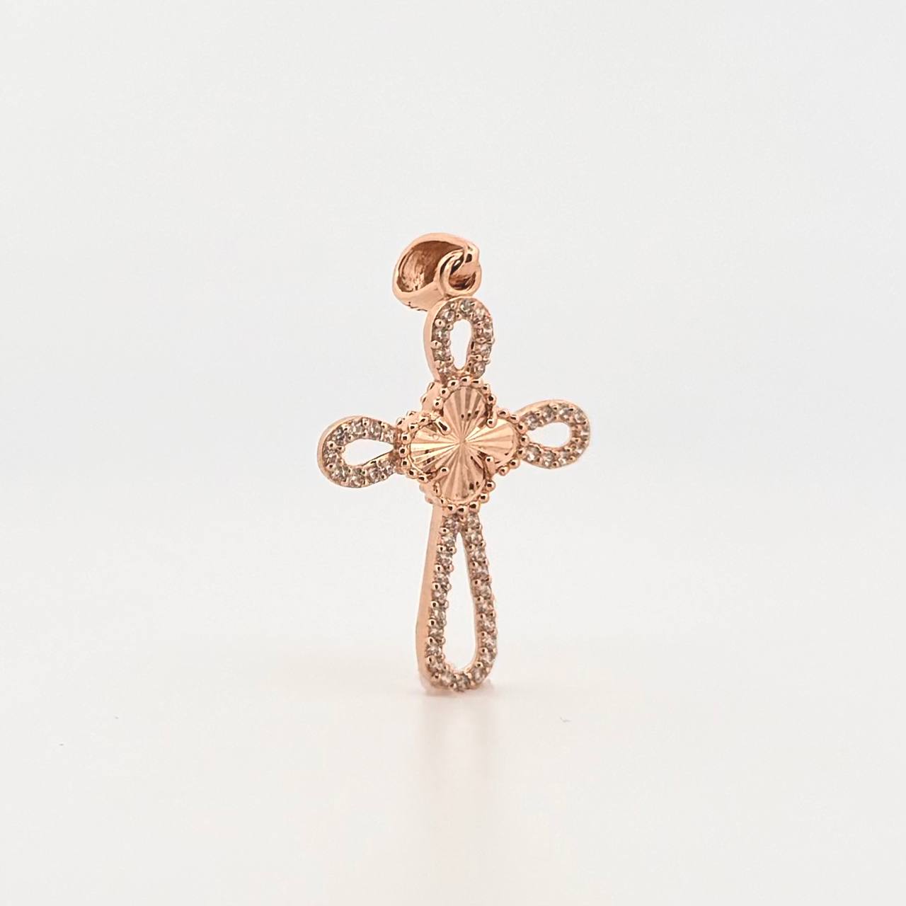 Dije Cruz Trebol 2.15gr / 3.5cm / Oro Amarillo Nac.Esp. 18K