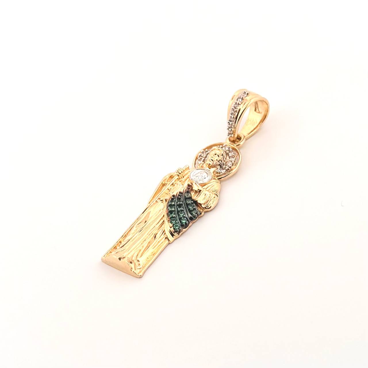 Dije San Judas Tadeo 4gr / 4.3cm / Dos Oros Amarillo Blanco 18K