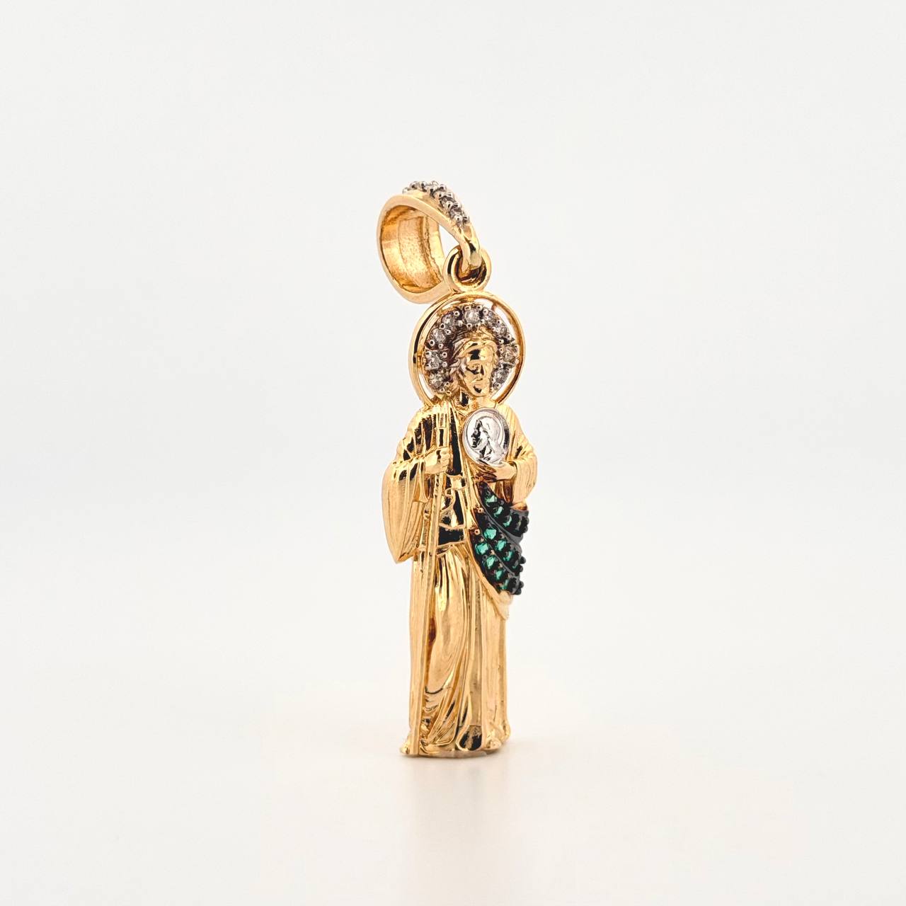 Dije San Judas Tadeo 4gr / 4.3cm / Dos Oros Amarillo Blanco 18K