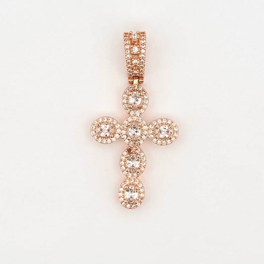 Dije Cruz Tupida 5.35gr / 4.5cm / Oro Rosa 18K