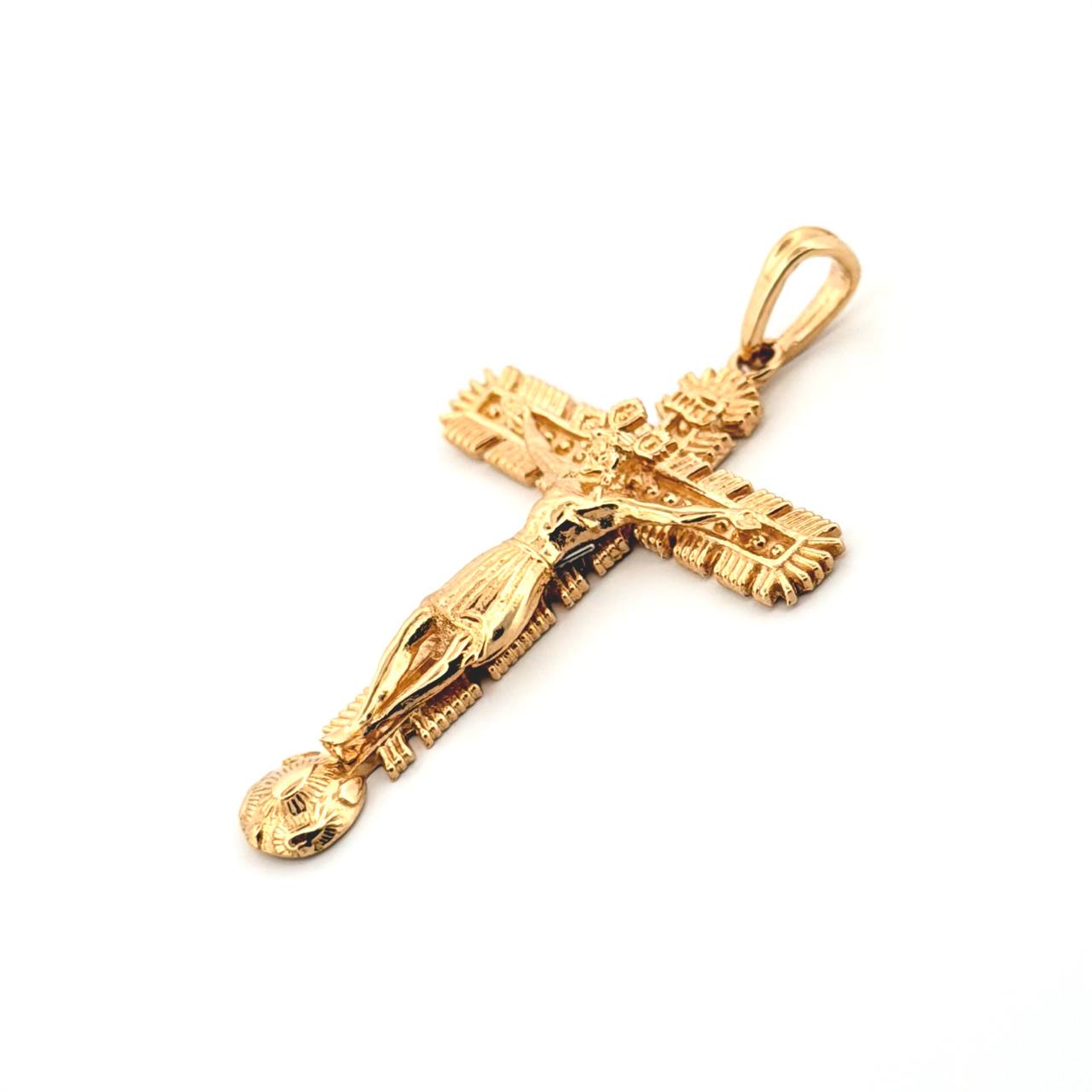 Dije Cruz Cristo Milagroso 5.35gr / 4.3cm / Oro Amarillo 18K
