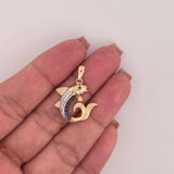 Dije Pez 3.05gr / 2.8cm / Dos Oros Amarillo Blanco 18K