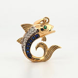 Dije Pez 3.05gr / 2.8cm / Dos Oros Amarillo Blanco 18K