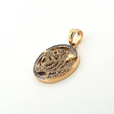 Dije Tigre Placa Circular 6.3gr / 3.3cm / Oro Amarillo 18K