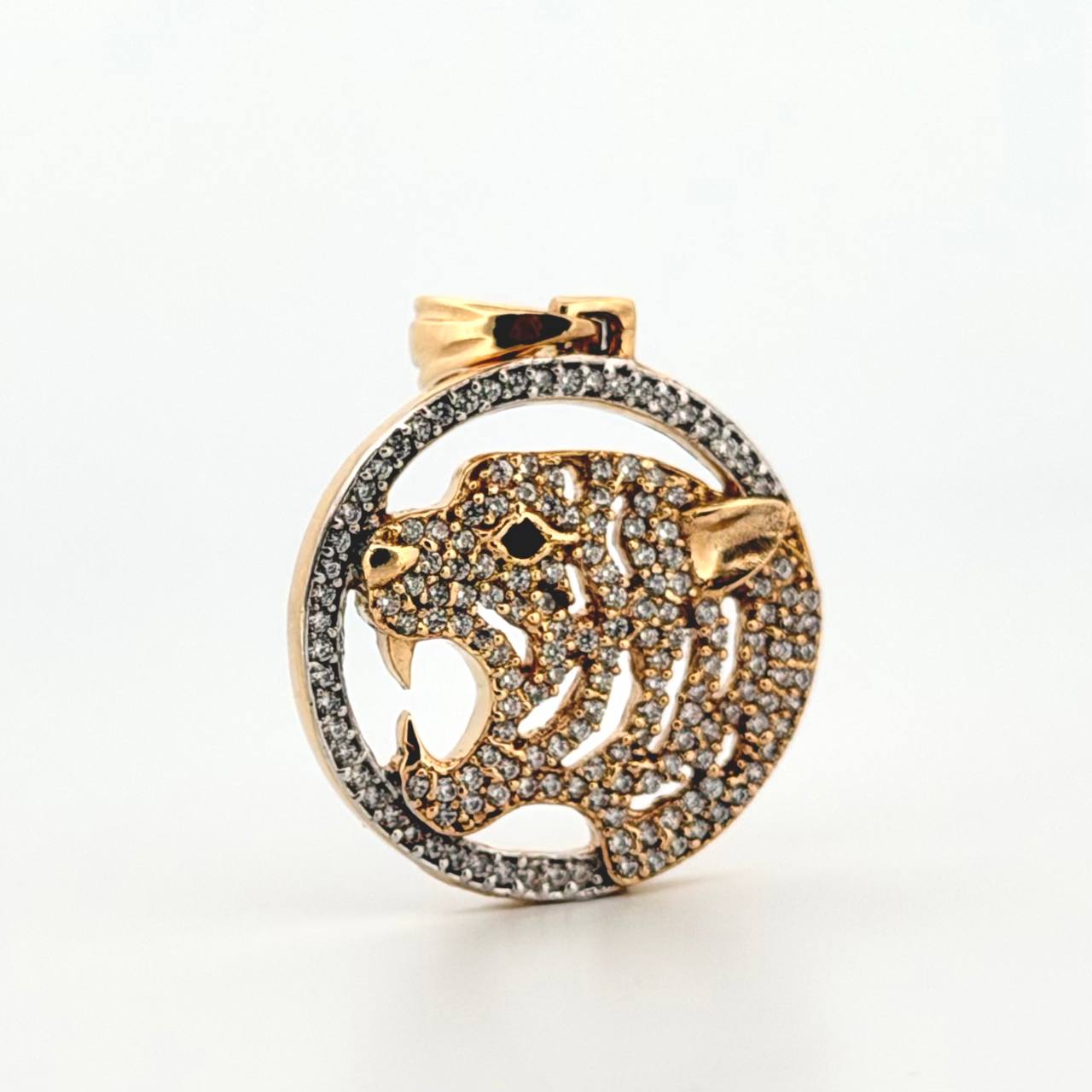Dije Tigre Placa Circular 6.3gr / 3.3cm / Oro Amarillo 18K