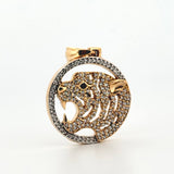 Dije Tigre Placa Circular 6.3gr / 3.3cm / Oro Amarillo 18K