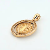 Dije Placa Circular San Benito 4.65gr / 3.3cm / Oro Amarillo 18K