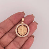 Dije Placa Circular San Benito 4.65gr / 3.3cm / Oro Amarillo 18K