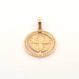 Dije Placa Circular San Benito 4.65gr / 3.3cm / Oro Amarillo 18K