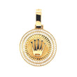 Dije Placa Corona Circular 5.7gr / 3.8cm / Oro Amarillo 18K