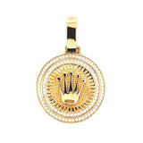 Dije Placa Corona Circular 5.7gr / 3.8cm / Oro Amarillo 18K