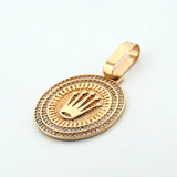 Dije Placa Corona Circular 5.7gr / 3.8cm / Oro Amarillo 18K