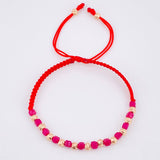 Pulsera Roja Morrallas Rubies 1.25gr / 4mm Oro Rosa 18K *