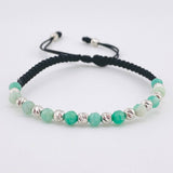 Pulsera Negra Morrallas Esmeraldas 1.2gr / 4mm Oro Blanco 18K *