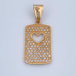 Dije Placa Corazon 2.9gr / 3cm / Oro Amarillo 18K $