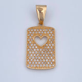 Dije Placa Corazon 2.9gr / 3cm / Oro Amarillo 18K $