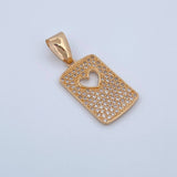 Dije Placa Corazon 2.9gr / 3cm / Oro Amarillo 18K $
