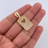 Dije Placa Corazon 2.9gr / 3cm / Oro Amarillo 18K $