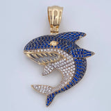 Dije Tiburon 14.1gr / 4.7cm / Dos Oros Amarillo Blanco 18K $